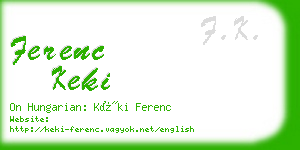 ferenc keki business card